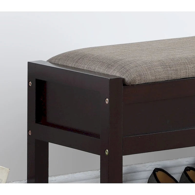 Seating Bench with Shoe Storage, Espresso