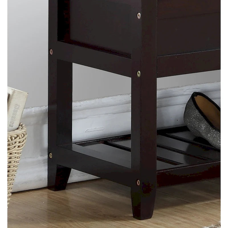 Seating Bench with Shoe Storage, Espresso