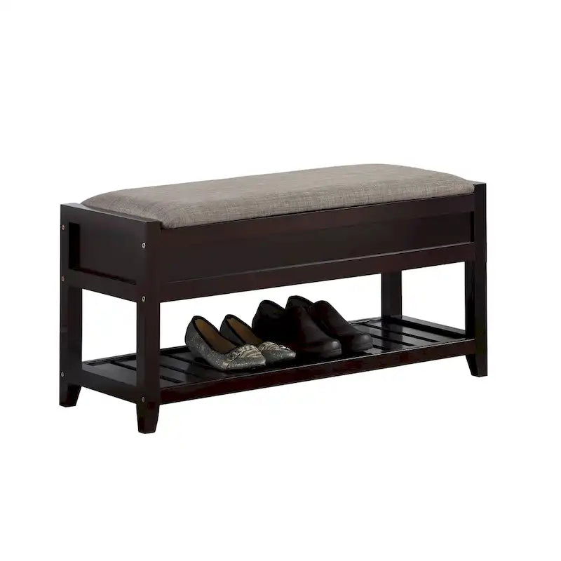 Seating Bench with Shoe Storage, Espresso