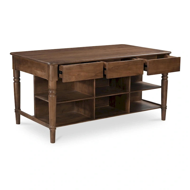Wooden Kitchen Island with Storage - 72W x40.5D x36.5H