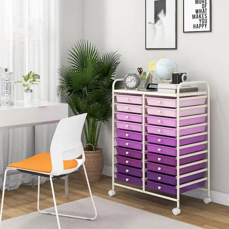 20-Drawer Rolling Storage Cart Art Craft Organizer on Wheels