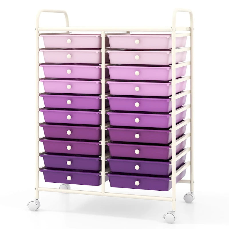 20-Drawer Rolling Storage Cart Art Craft Organizer on Wheels