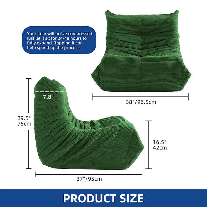 Bean Bag Chairs Single Sofa with Foam Filling, Lazy Floor Sofa for Adults & Kids