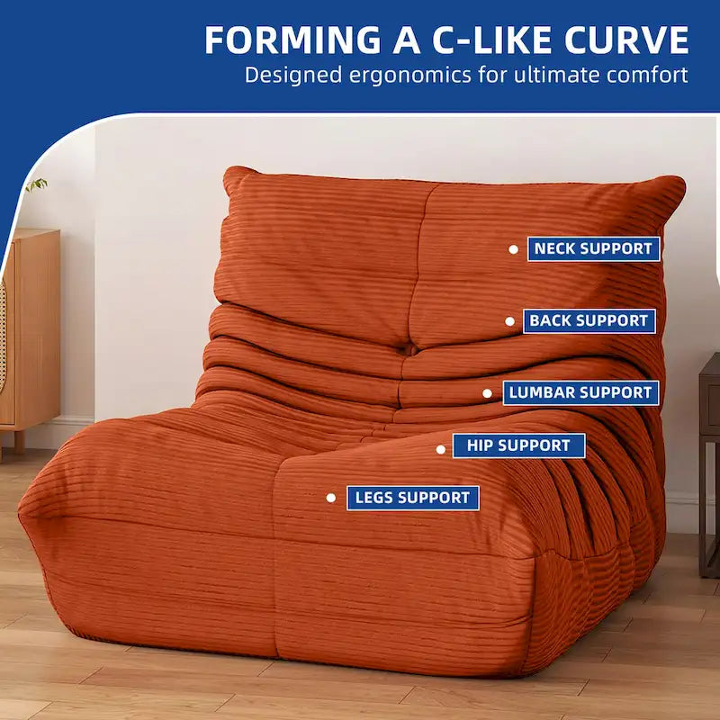 Bean Bag Chairs Single Sofa with Foam Filling, Lazy Floor Sofa for Adults & Kids