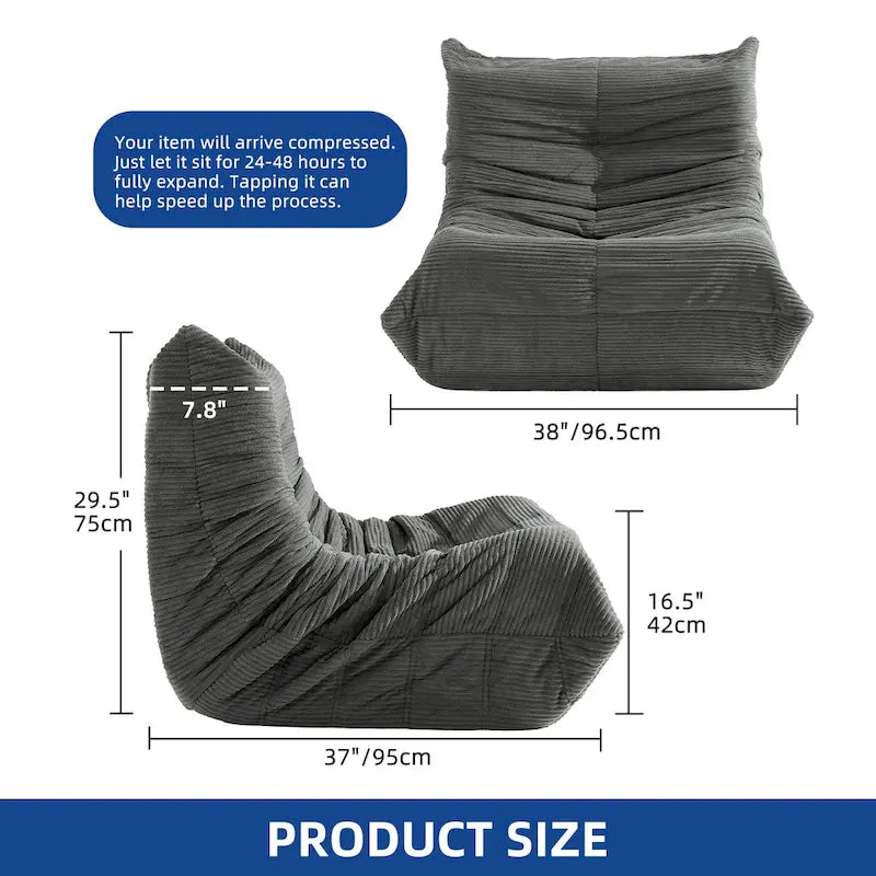 Bean Bag Chairs Single Sofa with Foam Filling, Lazy Floor Sofa for Adults & Kids