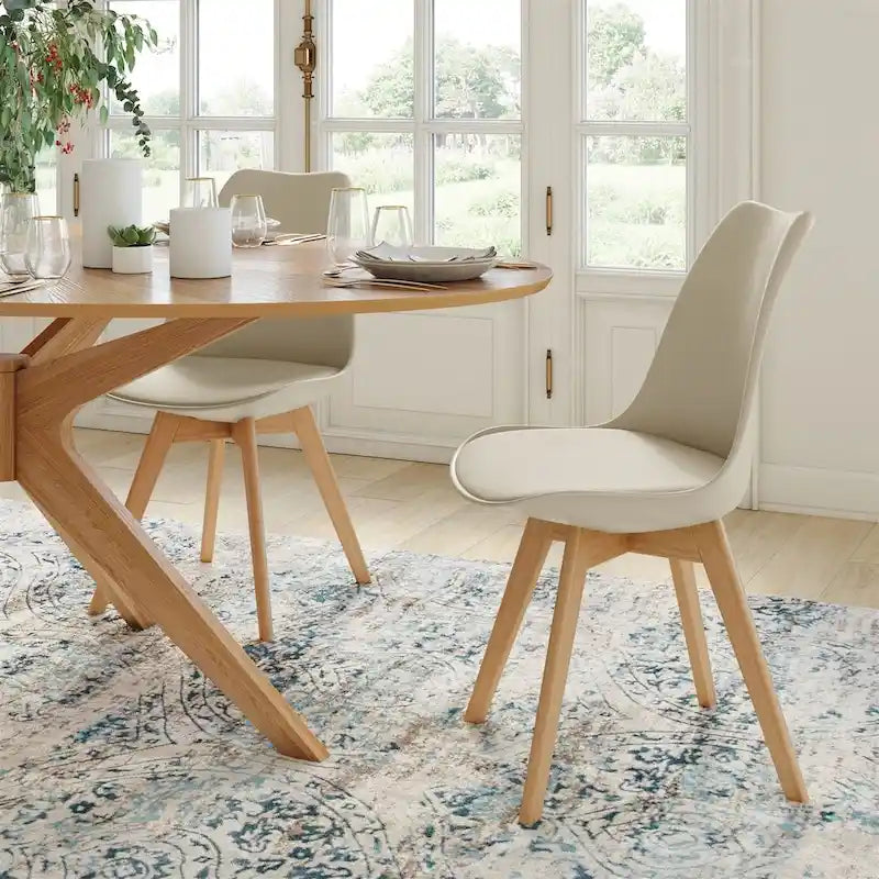 Side Chairs with Natural Legs (Set of 2)