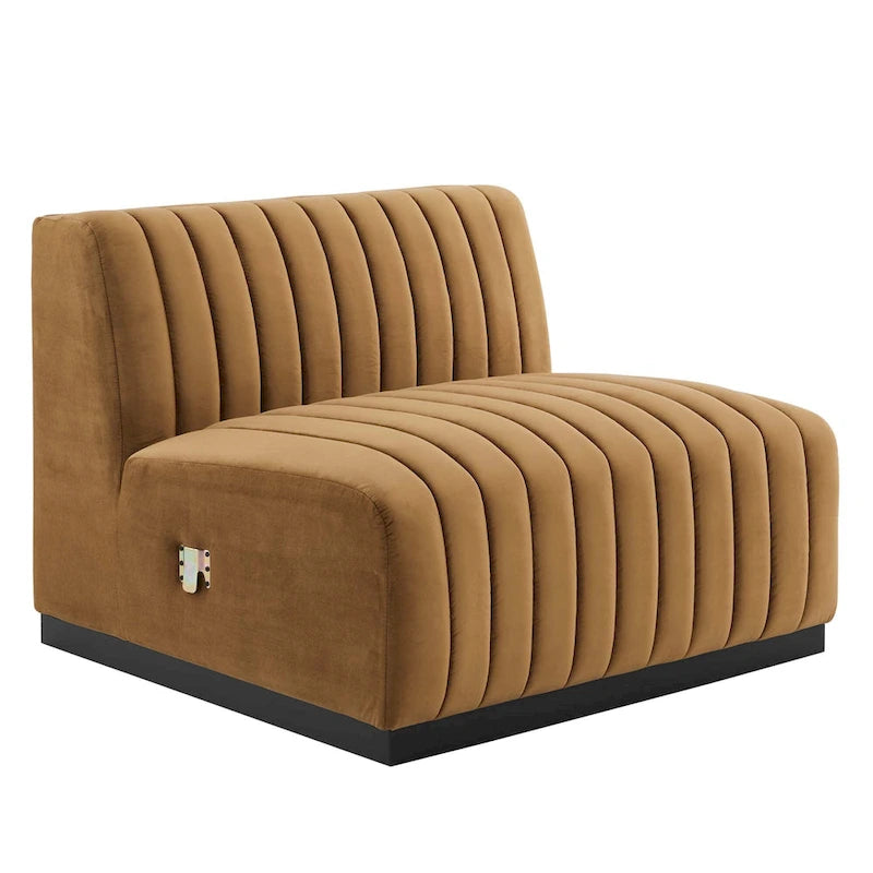 Channel Tufted Performance Velvet Armless Chair