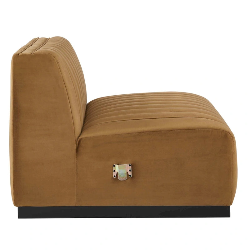 Channel Tufted Performance Velvet Armless Chair