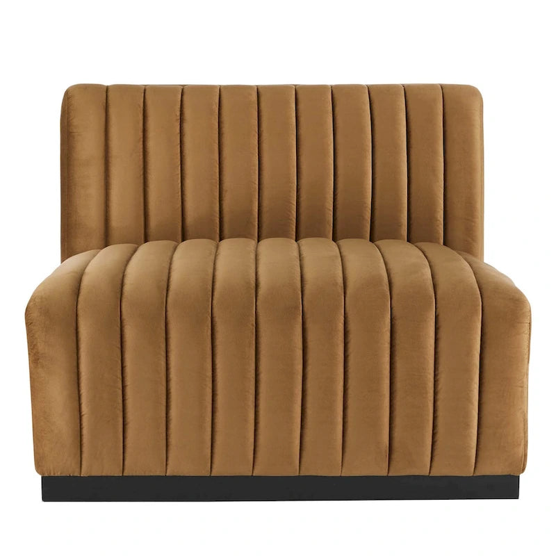 Channel Tufted Performance Velvet Armless Chair