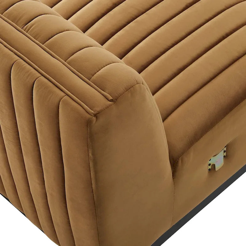Channel Tufted Performance Velvet Armless Chair