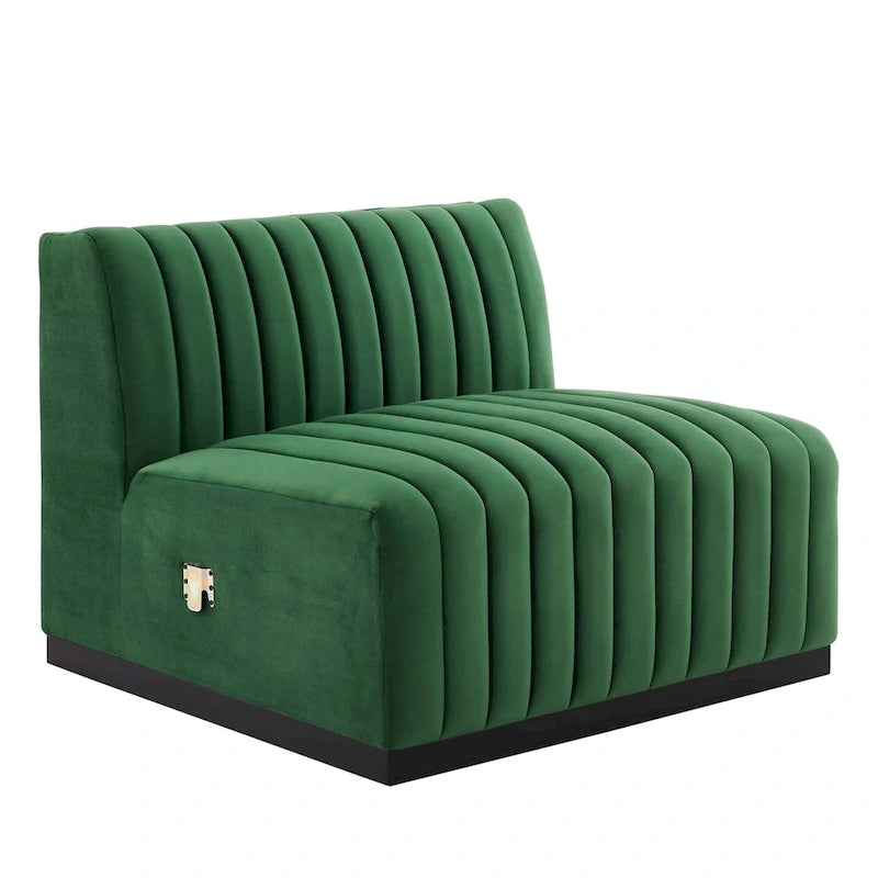 Channel Tufted Performance Velvet Armless Chair
