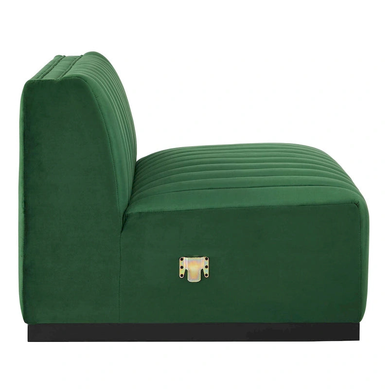 Channel Tufted Performance Velvet Armless Chair