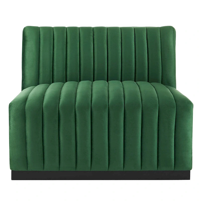 Channel Tufted Performance Velvet Armless Chair