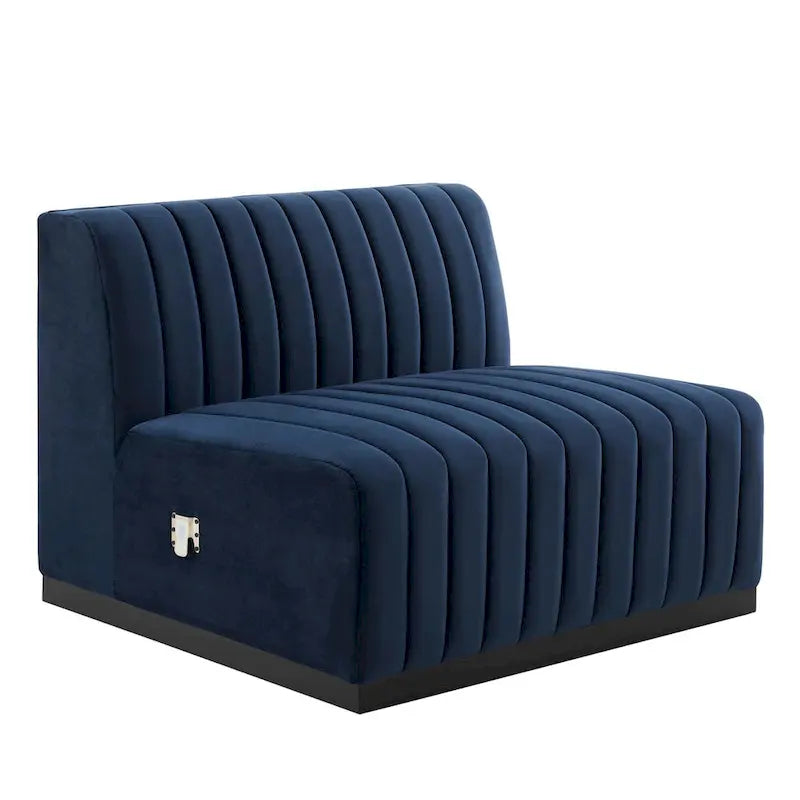 Channel Tufted Performance Velvet Armless Chair