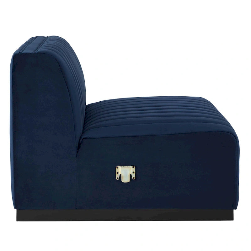 Channel Tufted Performance Velvet Armless Chair