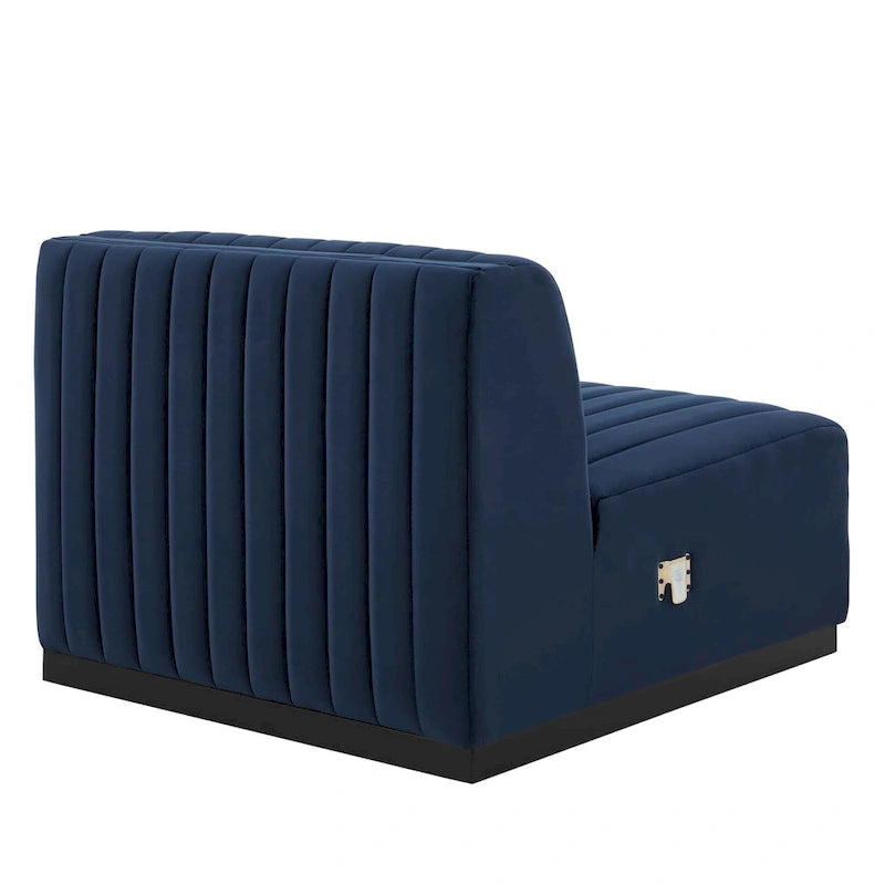 Channel Tufted Performance Velvet Armless Chair
