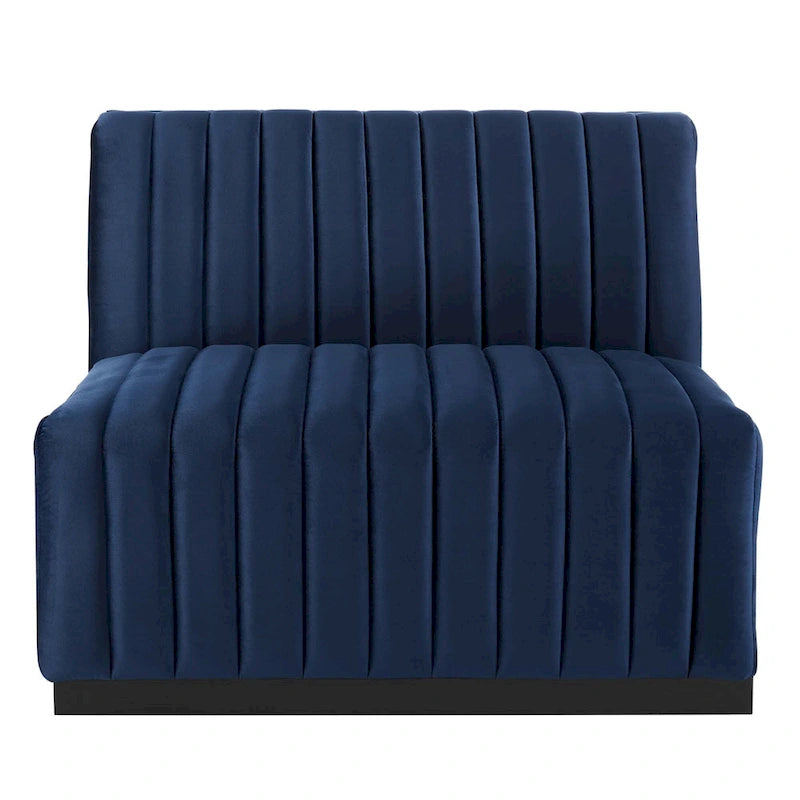 Channel Tufted Performance Velvet Armless Chair