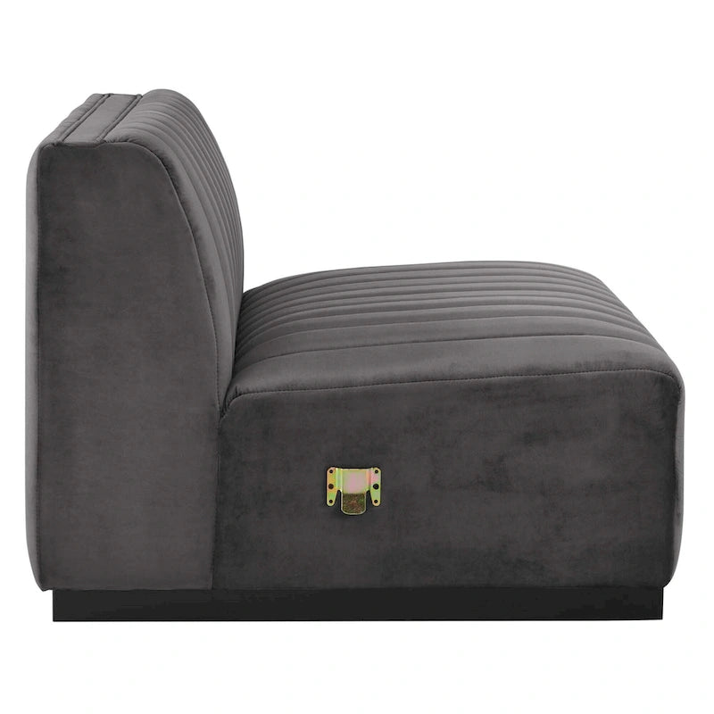 Channel Tufted Performance Velvet Armless Chair
