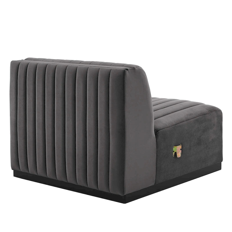 Channel Tufted Performance Velvet Armless Chair