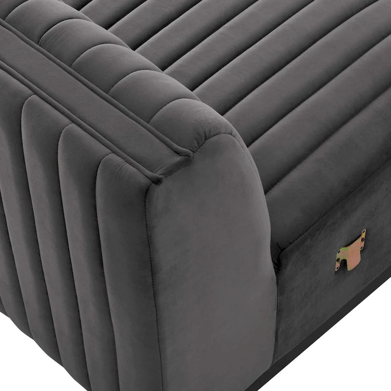 Channel Tufted Performance Velvet Armless Chair