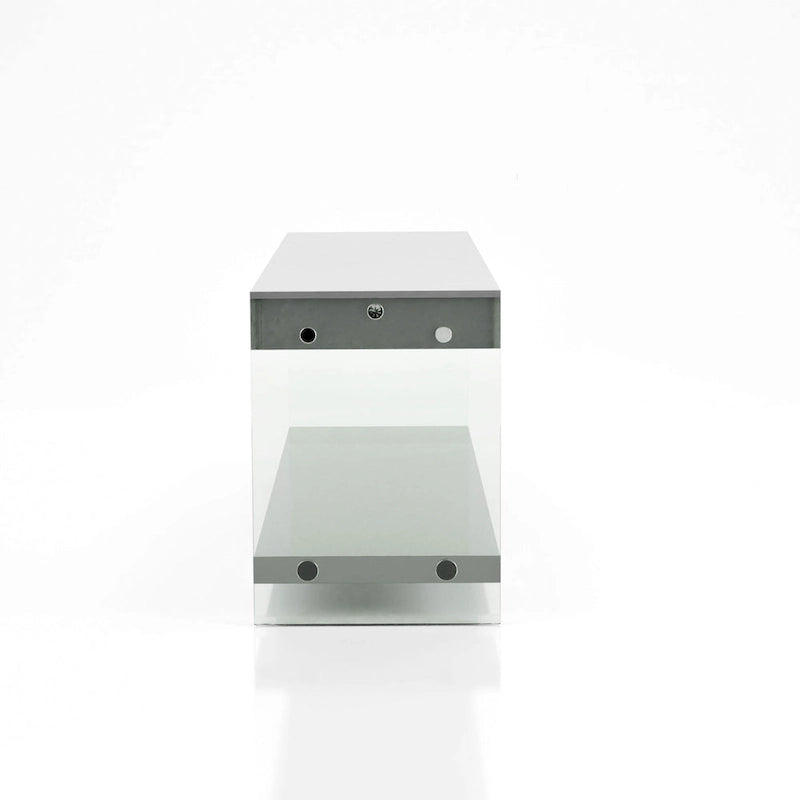 Modern 60-Inch Glass TV Console with 1 Shelf & 1 Drawer