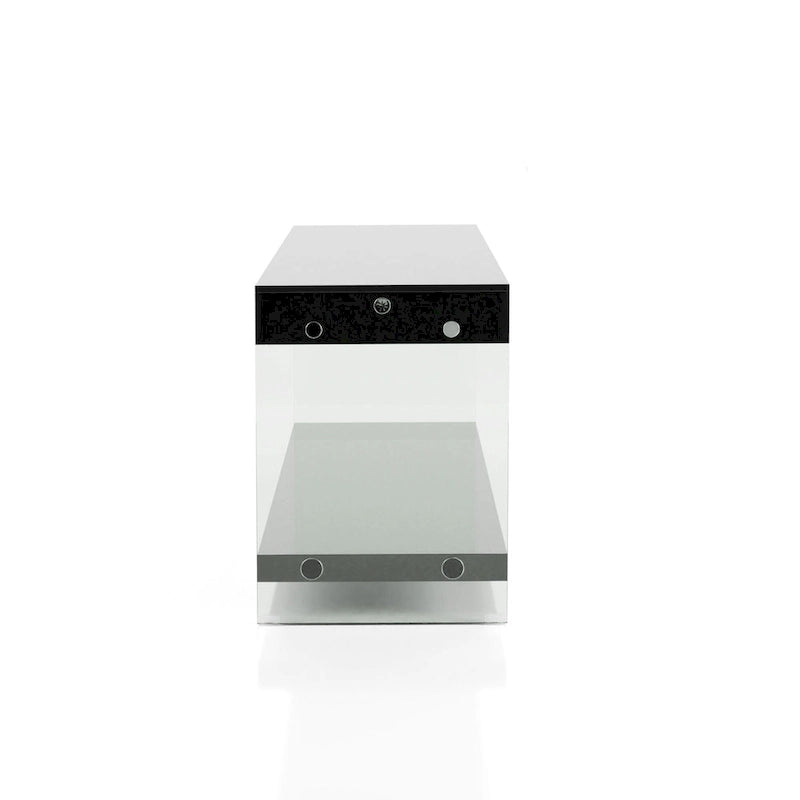 Modern 60-Inch Glass TV Console with 1 Shelf & 1 Drawer