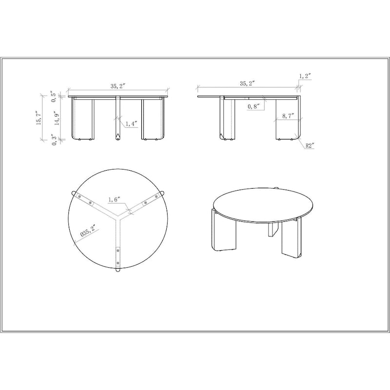 Sintered Stone Top Cocktail Table