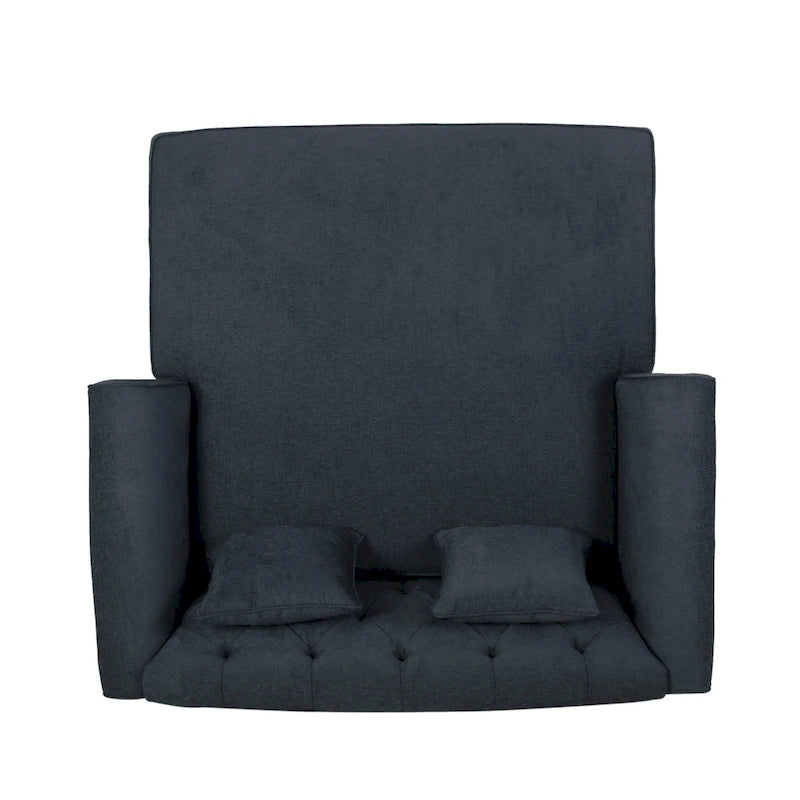 Contemporary Tufted Double Chaise Lounge with Accent Pillows - 63.00 L x 58.50 W x 34.50 H