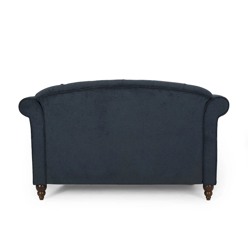 Contemporary Tufted Double Chaise Lounge with Accent Pillows - 63.00 L x 58.50 W x 34.50 H