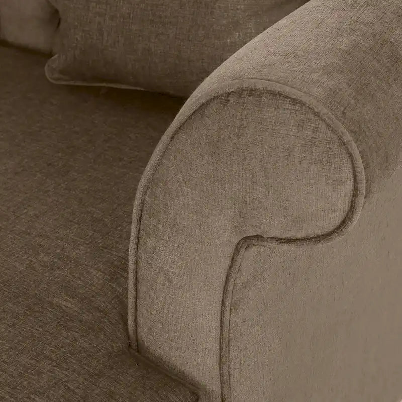 Contemporary Tufted Double Chaise Lounge with Accent Pillows - 63.00 L x 58.50 W x 34.50 H
