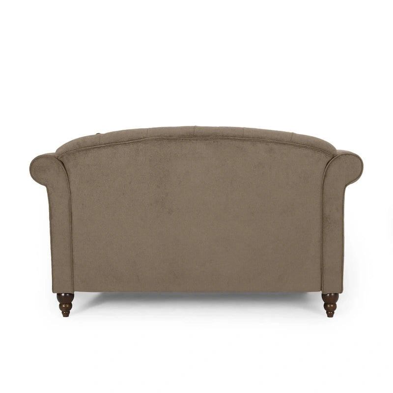 Contemporary Tufted Double Chaise Lounge with Accent Pillows - 63.00 L x 58.50 W x 34.50 H