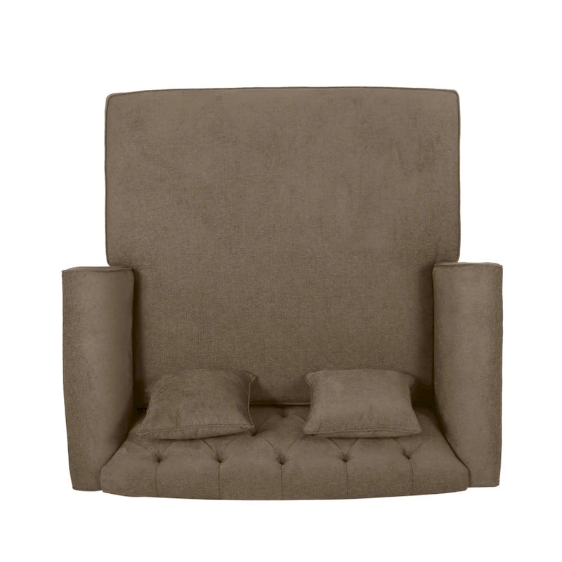 Contemporary Tufted Double Chaise Lounge with Accent Pillows - 63.00 L x 58.50 W x 34.50 H