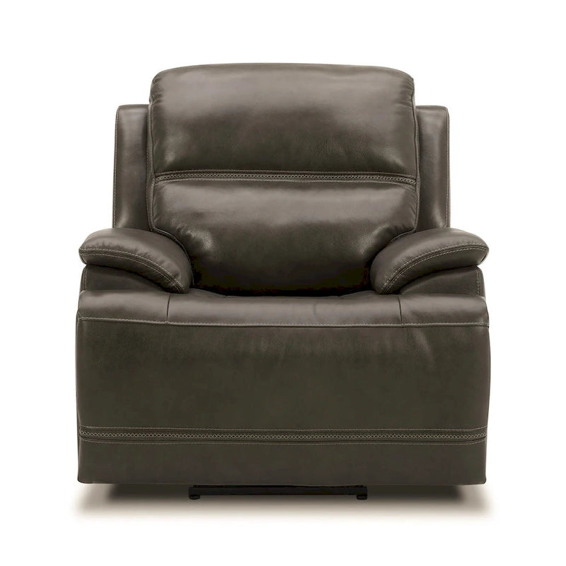 Leather Power Swivel Glide Recliner - Graphite Grey