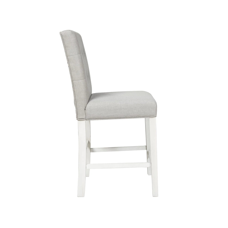 Modern Tufted Grey Counter Chairs (Set of 2)