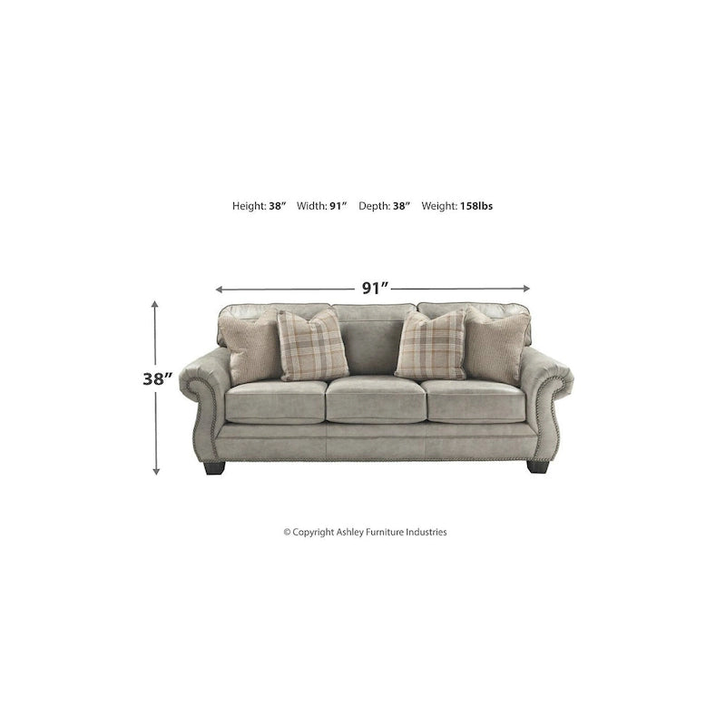 Stahlsofa - 91 W x 38 D x 38 H