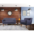 Mid-Century Tufted Back Fabric Loveseat