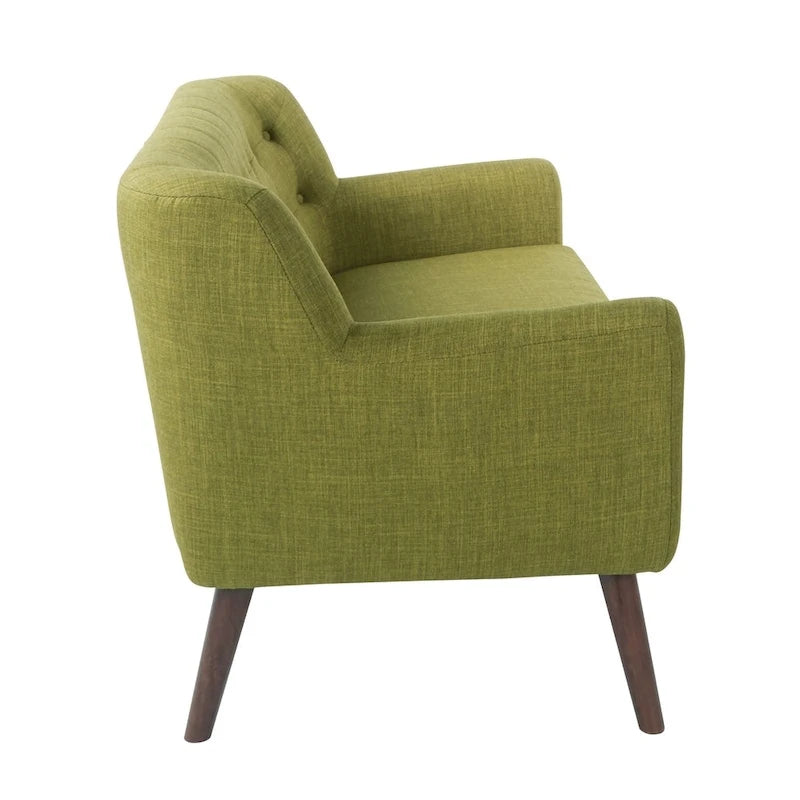 Mid-Century Tufted Back Fabric Loveseat