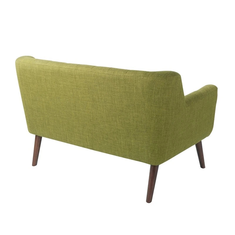 Mid-Century Tufted Back Fabric Loveseat