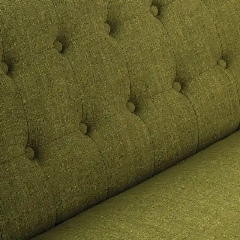 Mid-Century Tufted Back Fabric Loveseat