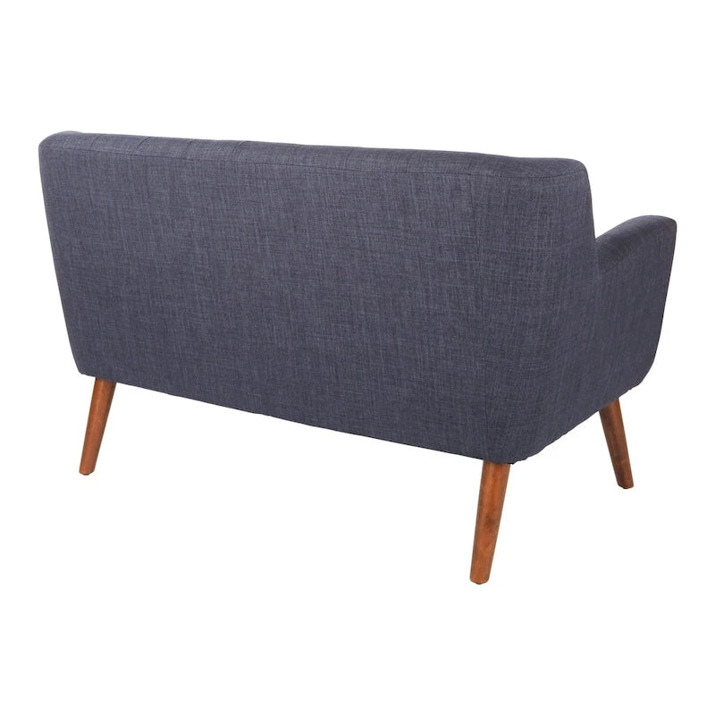 Mid-Century Tufted Back Fabric Loveseat