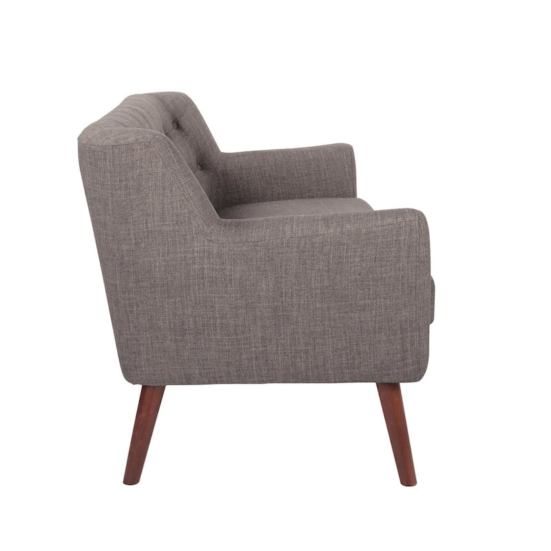 Mid-Century Tufted Back Fabric Loveseat