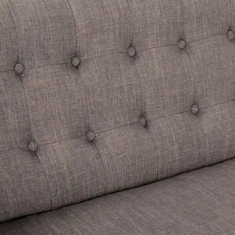Mid-Century Tufted Back Fabric Loveseat