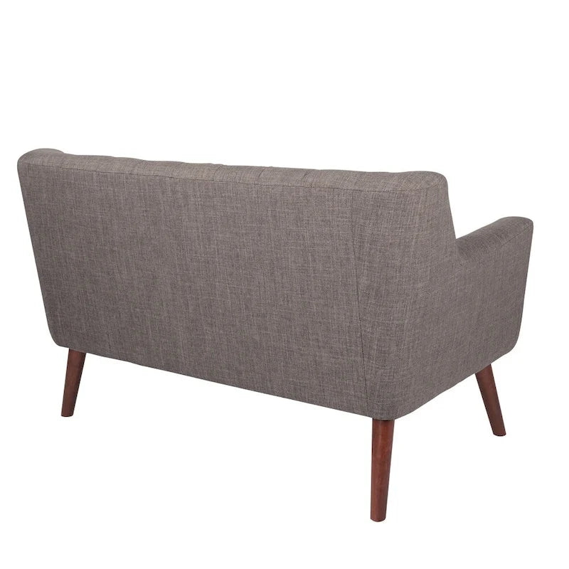 Mid-Century Tufted Back Fabric Loveseat