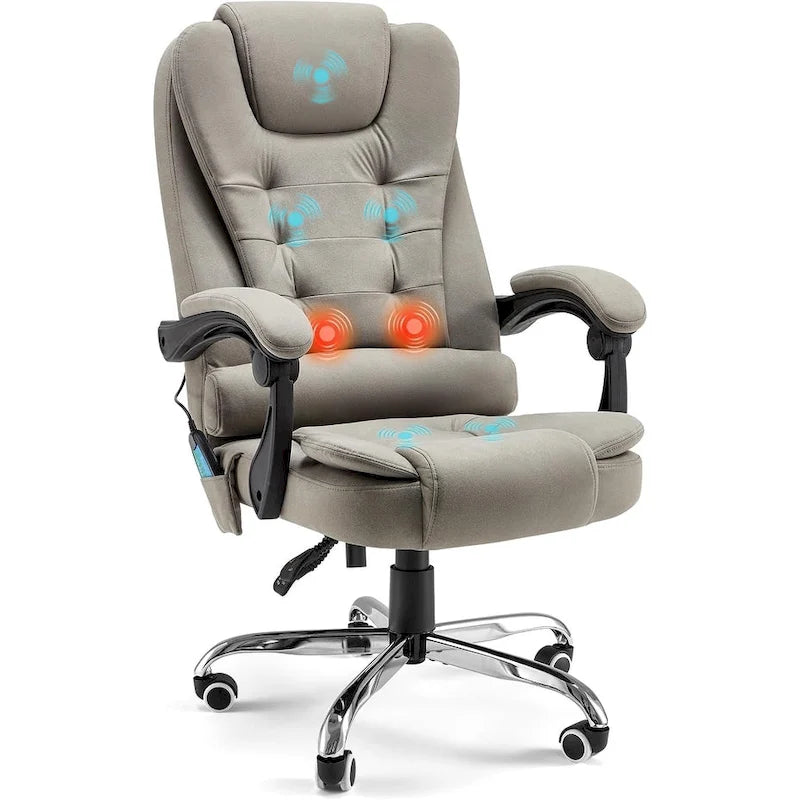 Ergonomic Office Chair with 7-Point Vibrating Massage & Heat Functions