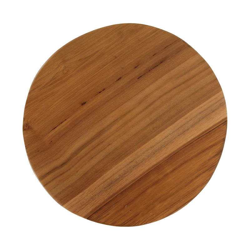 Solid Wood Open Slat Round Accent Table