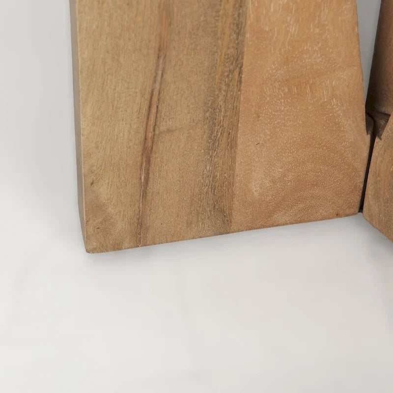 Light Brown Solid Wood Round Accent Table
