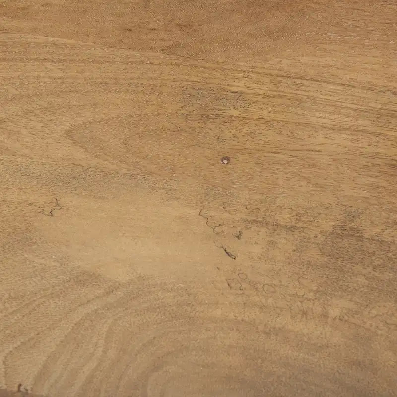 Light Brown Solid Wood Round Accent Table