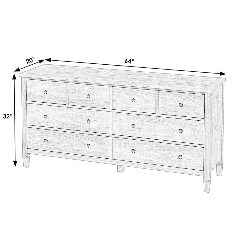 Holzkommode mit 8 Schubladen