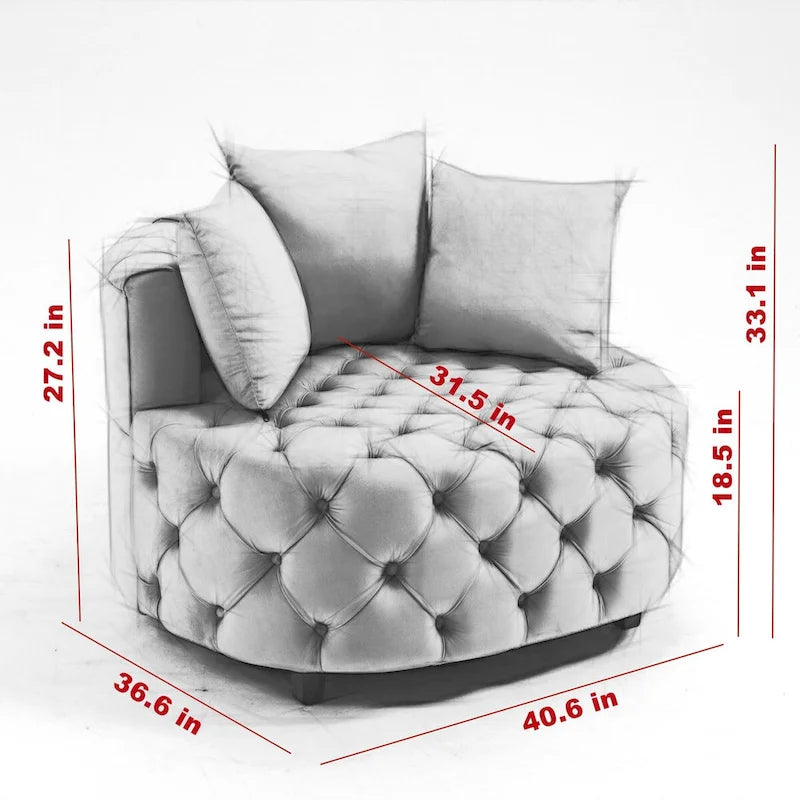 Fauteuil d'appoint / Fauteuil tonneau classique pour le salon / Fauteuil de détente moderne
