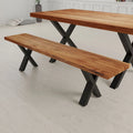 Solid Wood Bench with X Legs